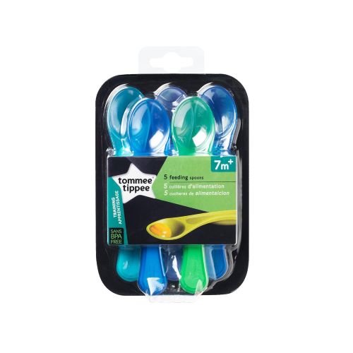 토미티피 Tommee Tippee Feeding Spoons, 5 Count (Colors will vary)