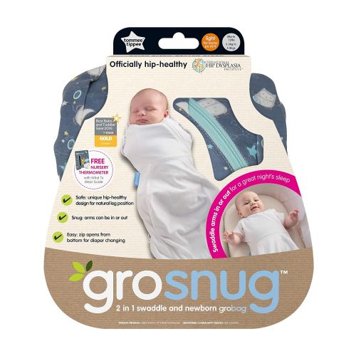 토미티피 Tommee Tippee Grosnug Newborn Swaddle Sleeping Bag, Hip-Healthy Sleeping Sack - Light Weight for 70-77 Degree F - Ollie the Owl - Small Size, 0-3 months, Blue, 0-3 Months