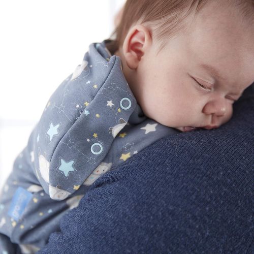 토미티피 Tommee Tippee Grosnug Newborn Swaddle Sleeping Bag, Hip-Healthy Sleeping Sack - Light Weight for 70-77 Degree F - Ollie the Owl - Small Size, 0-3 months, Blue, 0-3 Months