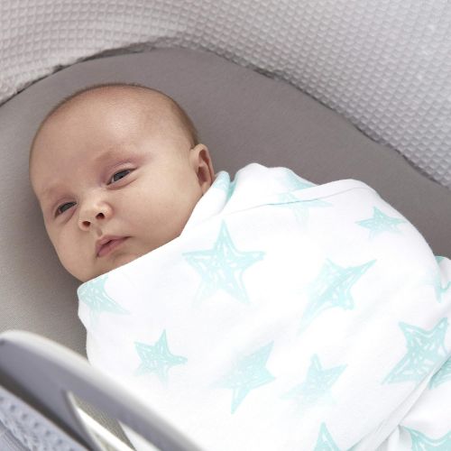 토미티피 Tommee Tippee Groswaddle Newborn Baby Cotton Hip-Healthy Swaddle Alternative - Star Bright - Birth to 12lbs, White, 0-3 Months