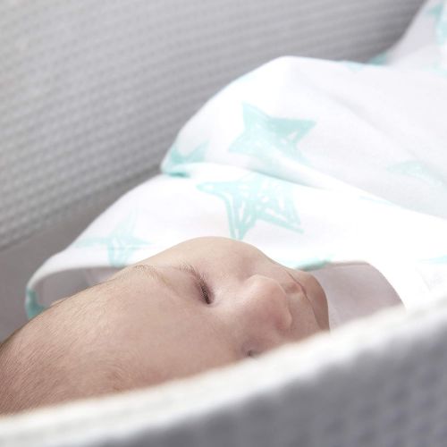 토미티피 Tommee Tippee Groswaddle Newborn Baby Cotton Hip-Healthy Swaddle Alternative - Star Bright - Birth to 12lbs, White, 0-3 Months