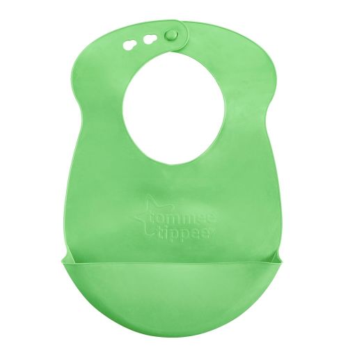 토미티피 [아마존베스트]Tommee Tippee Easi-Roll Up Bib, BPA-Free Crumb & Drip Catcher, Blue & Green, 2 Count