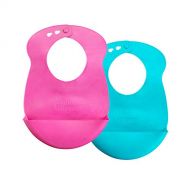 [아마존베스트]Tommee Tippee Easi-Roll Up Bib, BPA-Free Crumb & Drip Catcher, Pink & Blue/Pink & Purple, 2...