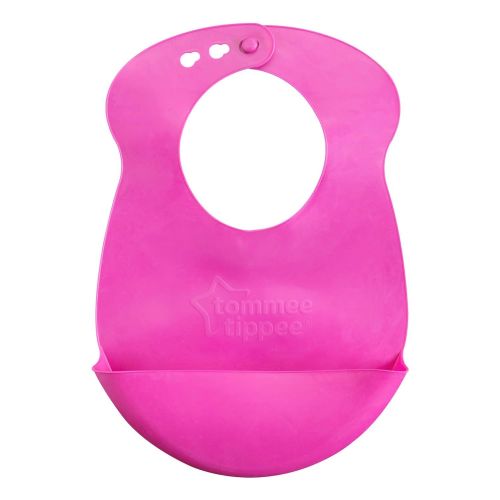 토미티피 [아마존베스트]Tommee Tippee Easi-Roll Up Bib, BPA-Free Crumb & Drip Catcher, Pink & Blue/Pink & Purple, 2...