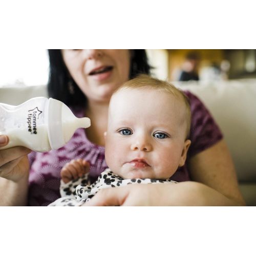 토미티피 [아마존베스트]Tommee Tippee Closer to Nature Fiesta Fun Time Baby Feeding Bottles, Anti-Colic Valve, Breast-Like Nipple for Natural Latch, Slow Flow, BPA-Free - 9 Ounces, Multi-Colored, 6 Pack