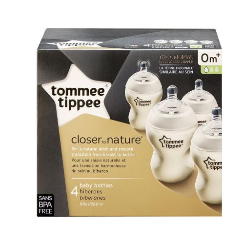 토미티피 [아마존베스트]Tommee Tippee Closer to NatureBaby Bottle, Anti-Colic Valve, Breast-like Nipple for Natural...