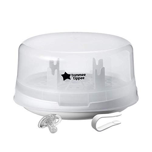 토미티피 [아마존베스트]Tommee Tippee Microwave Travel Steam Baby Bottle Sterilizer - Sterilize 4 Bottles at Once,...