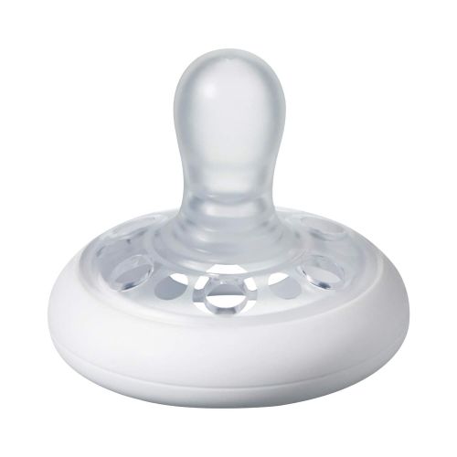 토미티피 [아마존베스트]Tommee Tippee Closer To Nature Soother Pacifier - BPA-free, Breast-Like Shape - White & Ice Blue - 0-6 months, 4 count