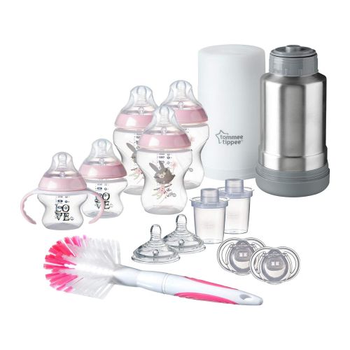 토미티피 [아마존베스트]Tommee Tippee Closer to Nature Newborn Baby Feeding Starter Set - Pink, Girl (Design May Vary)