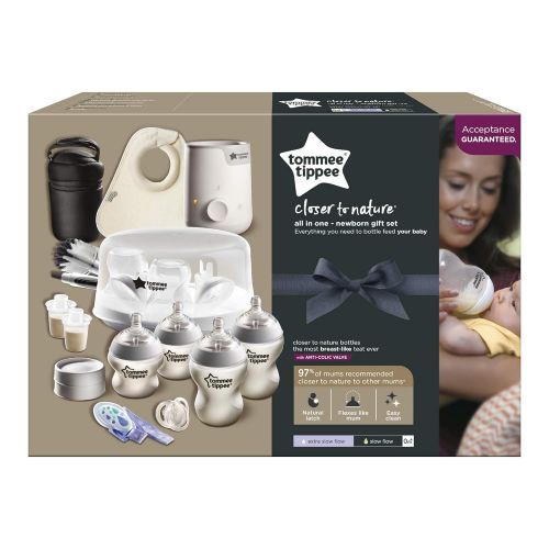 토미티피 [아마존베스트]Tommee Tippee All In One Complete Newborn Baby Bottle Feeding Gift Set, White