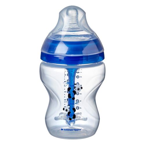 토미티피 Tommee Tippee Advanced Anti-Colic Baby Bottle, Slow Flow Breast-Like Nipple, Heat-Sensing Technology, BPA-Free - Blue - 9 Ounce, 3 Count