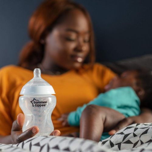 토미티피 Tommee Tippee Closer to Nature Baby Bottle, Anti-Colic, Breast-like Nipple, BPA-Free - Slow Flow, 9 Ounce (3 Count)