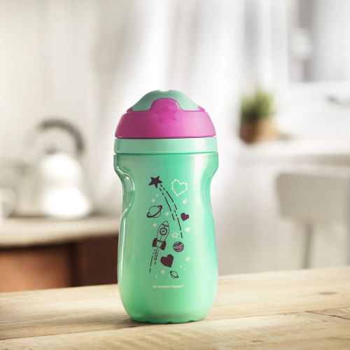 토미티피 Tommee Tippee Non-Spill Insulated Sippee Toddler Tumbler Cup, 12+ Months, 9 Ounce, 3 Count, Girl, Purple, Pink and Blue