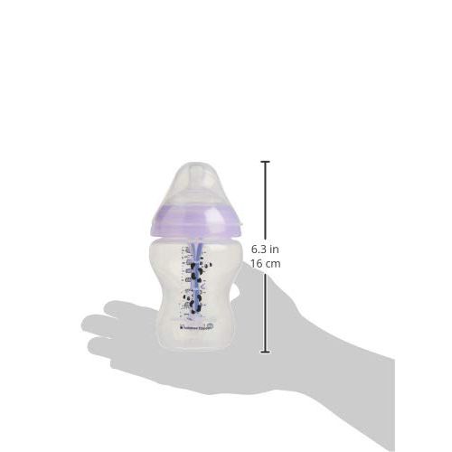 토미티피 Tommee TippeeDecorated Advanced Anti-Colic Bottles, Breast-Like Slow Flow Nipple, Heat-Sensing Technology, BPA-Free - Pink - 9 Ounce, 3 Count