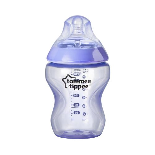 토미티피 Tommee Tippee Closer to Nature Baby Bottle, Anti-Colic, BPA-Free- Girl, Pink/Yellow/Purple, Slow Flow, 9 Ounce, 3 Count (Colors May Vary)