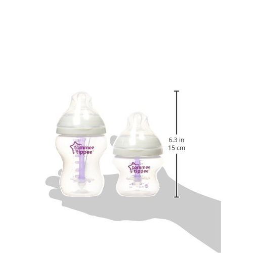 토미티피 Tommee Tippee Advanced Anti-Colic Newborn Baby Bottle Feeding Set, Heat Sensing Technology, BPA-Free