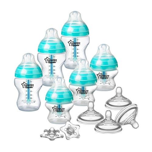 토미티피 Tommee Tippee Advanced Anti-Colic Newborn Baby Bottle Feeding Set, Heat Sensing Technology, BPA-Free