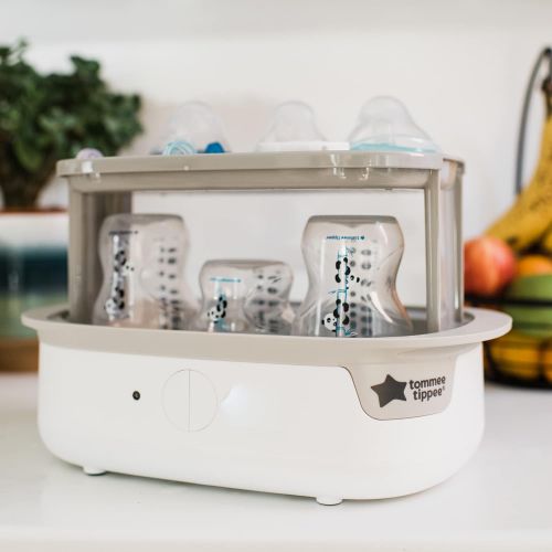 토미티피 Tommee Tippee Advanced Steam Electric Sterilizer for Baby Bottles, Kills Viruses* and 99.9% of Bacteria, 5-Minute Sterilization Cycle