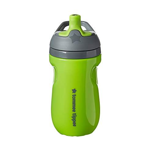 토미티피 Tommee Tippee Insulated Sportee Water Bottle for Toddlers, Spill-Proof, 9oz, 12m+, 2-Count, Teal and Green