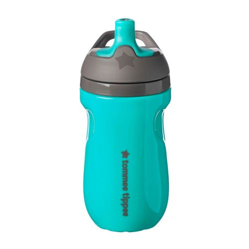 토미티피 Tommee Tippee Insulated Sportee Water Bottle for Toddlers, Spill-Proof, 9oz, 12m+, 2-Count, Teal and Green