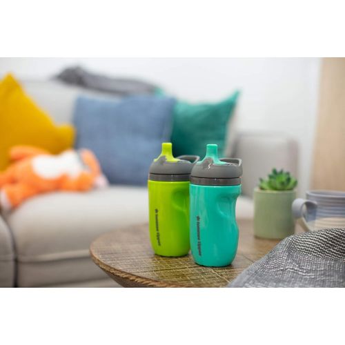 토미티피 Tommee Tippee Insulated Sportee Water Bottle for Toddlers, Spill-Proof, 9oz, 12m+, 2-Count, Teal and Green