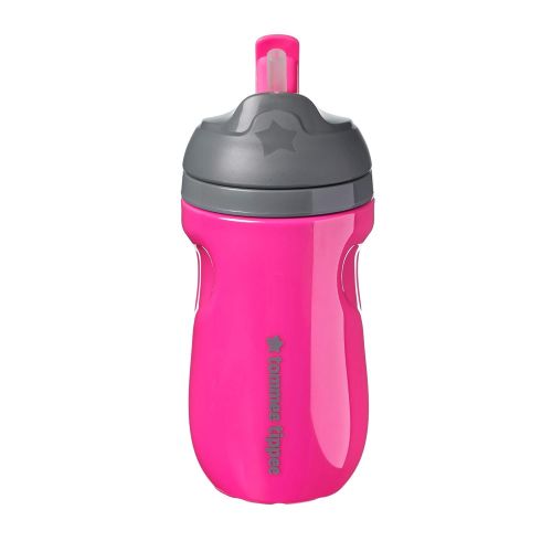 토미티피 Tommee Tippee Insulated Straw Cup for Toddlers, Spill-Proof, 9oz, 12m+, 2-Count, Pink and Mint Green