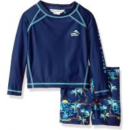 Tommy+Bahama Tommy Bahama Baby Boys Hawaiian Quarter Zip Sleeve Rash Guard Swim Short Set