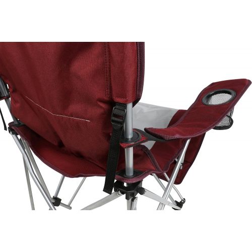  Tommy OZARK TRAIL Compact Folding Reclining Chair with Cup Holders, Red Bundle Compact Mesh Chair, Red