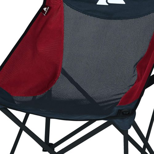  Tommy OZARK TRAIL Compact Folding Reclining Chair with Cup Holders, Red Bundle Compact Mesh Chair, Red