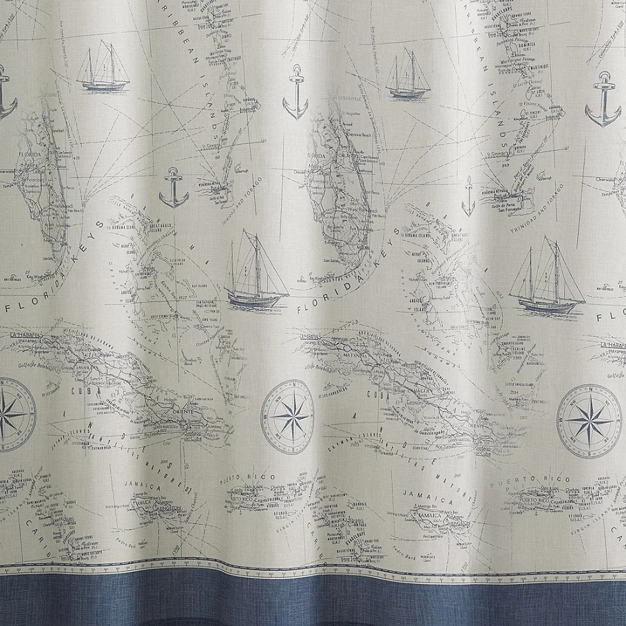  Tommy Bahama Caribbean Sea Shower Curtain in Blue