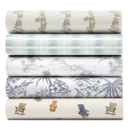  Tommy Bahama Vintage Map Sheet Set Queen Grey