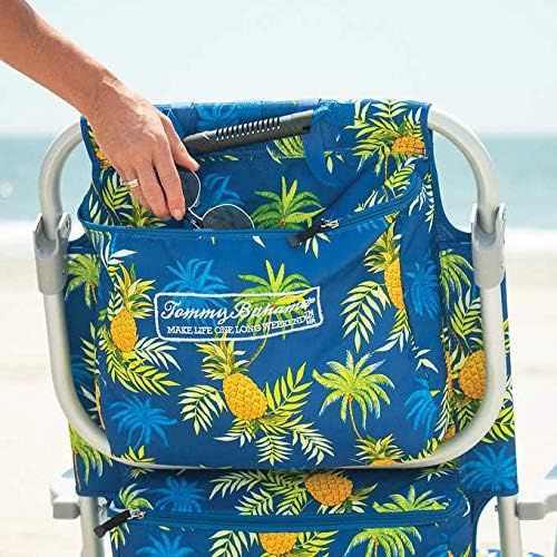  2 Tommy Bahama Backpack Beach Chairs Blue/Pineapple