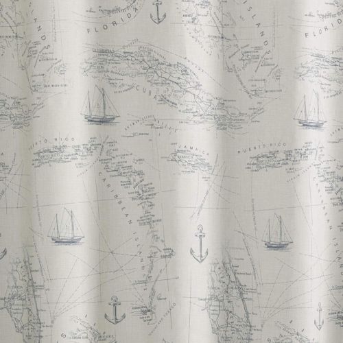  Tommy Bahama Caribbean Sea Shower Curtain, 72x72, Lt-Pastel Blue