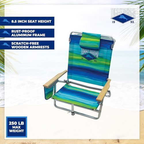  Tommy Bahama 5-Position Classic Lay Flat Folding Backpack Beach Chair