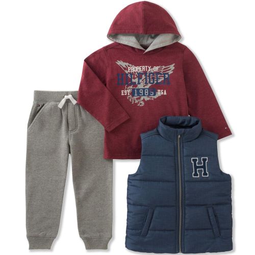 타미힐피거 Tommy+Hilfiger Tommy Hilfiger Baby Boys 3 Piece Puffy Vest Set