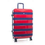 Tommy Hilfiger Rugby Stripe 20 Spinner, Hardside Luggage, Red