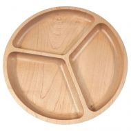 Tomokazu Taraval Solid Maple Wood Round Display Plate/Tray/Dish with 3 Dividers