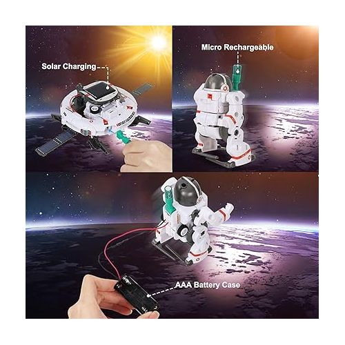  Tomons STEM Toys 6-in-1 Solar Robot Kit Learning Science Building Toys Educational Science Kits Powered by Solar Robot for Kids 8 9 10-12 Year Old Boys Girls Gifts