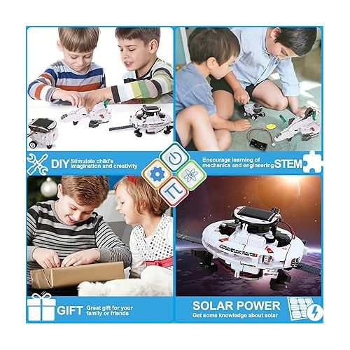  Tomons STEM Toys 6-in-1 Solar Robot Kit Learning Science Building Toys Educational Science Kits Powered by Solar Robot for Kids 8 9 10-12 Year Old Boys Girls Gifts