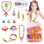 [아마존 핫딜] Tomons 530 Pcs Pop Beads, Arts and Crafts for Girls Age 3, 4, 5, 6, 7 Year Old Girls Toys Gifts