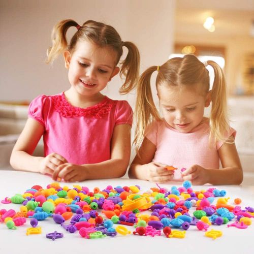  [아마존 핫딜] Tomons 530 Pcs Pop Beads, Arts and Crafts for Girls Age 3, 4, 5, 6, 7 Year Old Girls Toys Gifts