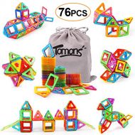 [아마존 핫딜] Tomons Magnetic Blocks for Kids, 76 Pcs Magnet Building Tiles Block Construction Toys, Creativity Kids Educational Toys Kid Brain Games STEM Toys for Girls and Boys