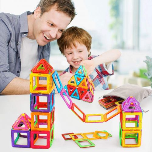  [아마존 핫딜] Tomons Magnetic Blocks for Kids, 76 Pcs Magnet Building Tiles Block Construction Toys, Creativity Kids Educational Toys Kid Brain Games STEM Toys for Girls and Boys