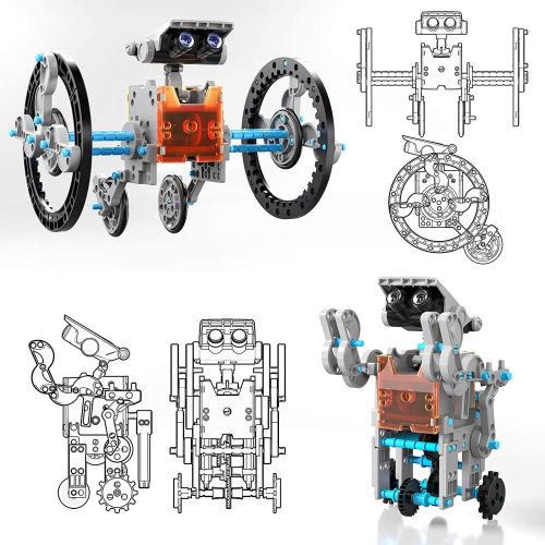  Tomons STEM Projects 12-in-1 Solar Robot Toys, Education Science Experiment Kits for Kids Ages 8-12, 190 Pieces Building Set for Boys Girls