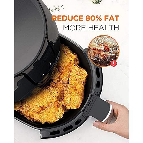  Tomons Hot Air Fryer, 3.5 L XL Fryer, Hot Air Fryer, Air Fryer LED Touch Panel with Temperature Control and Timer, Hot Air Circulation 6 Presets Without Oil, with Recipe Booklet (E