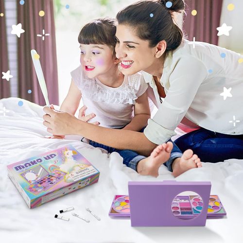  Tomons Kids Makeup Kit for Girl Princess Real Washable Cosmetic Toy Beauty Set with Mirror - Non Toxic, Birthday Toys Gift for 3 4 5 6 7 8 9 10 Years Old Girls