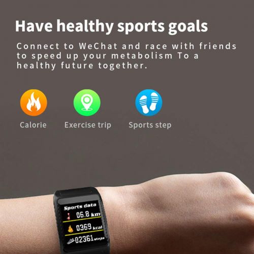  Tomorrow Sun Shine Fitness-Uhr Smart Watch IP67 wasserdicht 1,3-Zoll-Farb-Touchscreen-Aktivitats-Tracker Sportarmband mit Herzfrequenz, Schlafmonitor Schrittzahler Schritt Kalorienzahler fuer iOS Andr