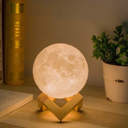  Tomorrow Sun Shine 3D Moonlight Lamp, Night Light 3D Printing Moon Lamp Lunar USB Lights Night Light, Touch Control Brightness 3 Color Mood Light for Bedroom Cafe Bar Dining Room,18cm