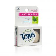 Toms of Maine 683030 Natural Waxed Antiplaque Flat Floss, Spearmint, 32 yd, 24 Count