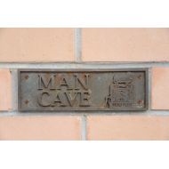 TomsNewOldThings MAN CAVE door sign, Wall plaque. Old Style, Bronze Resin, Outdoor Indoor, Shed, Garage Sign with Golden Fleece Wayne 605 Bowser, Gas Pump